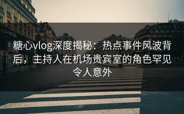 糖心vlog深度揭秘:热点事件风波背后,主持人在机场贵宾室的角色罕见令人意外 糖心vlog深度揭秘:热点事件风波背后,主持人在机场贵宾室的角色罕见令人意外